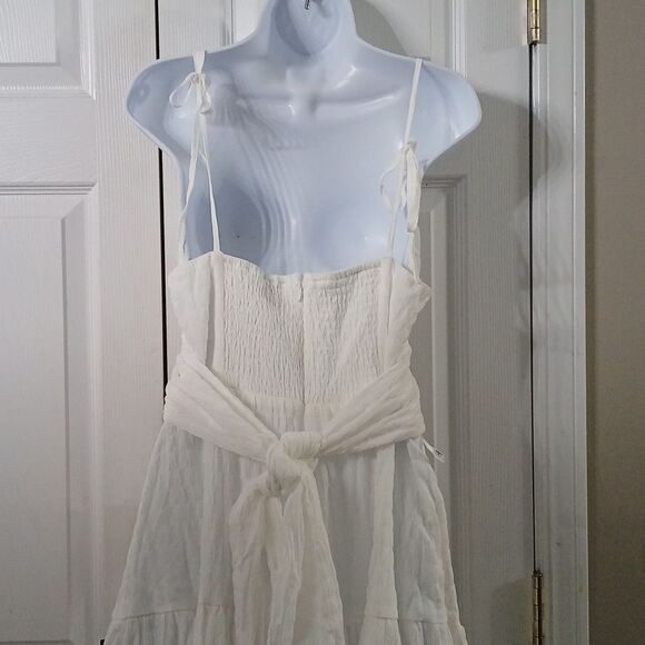 Lulus white crossover tie back sleeveless dress Sz XL NWT - Picture 7 of 11
